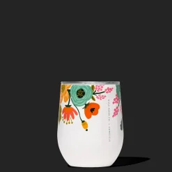 Stemless & Flute-CORKCICLE Rifle Paper Co. Stemless Cream Lively Floral